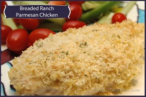 Breaded Ranch Parmesan Chicken from fivelittlechefs #chicken #ranch #recipe