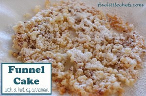 Funnel Cake from fivelittlechefs.com A delicious dessert with ingredients from your pantry. #funnelcake #recipe