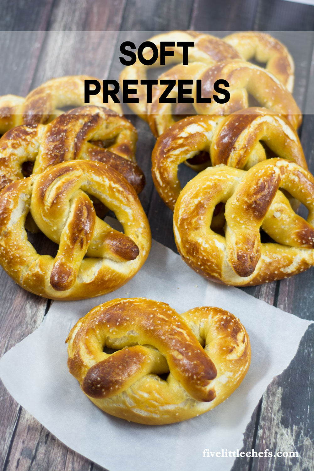 This easy homemade buttery soft pretzel recipe is loved by many! We have made it easy to understand how to make these with step by step instructions.They taste just like the mall but made at home for a great snack. fivelittlechefs.com