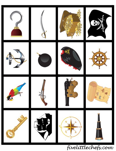 Pirate Matching Game from fivelittlechefs.com #printable #kidscrafts #pirate