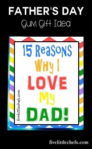 DIY Father's Day Gum Printable gift idea for kids.