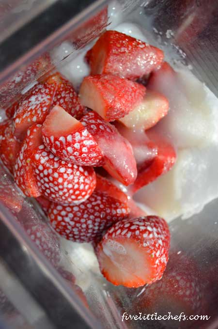 strawberry in blender