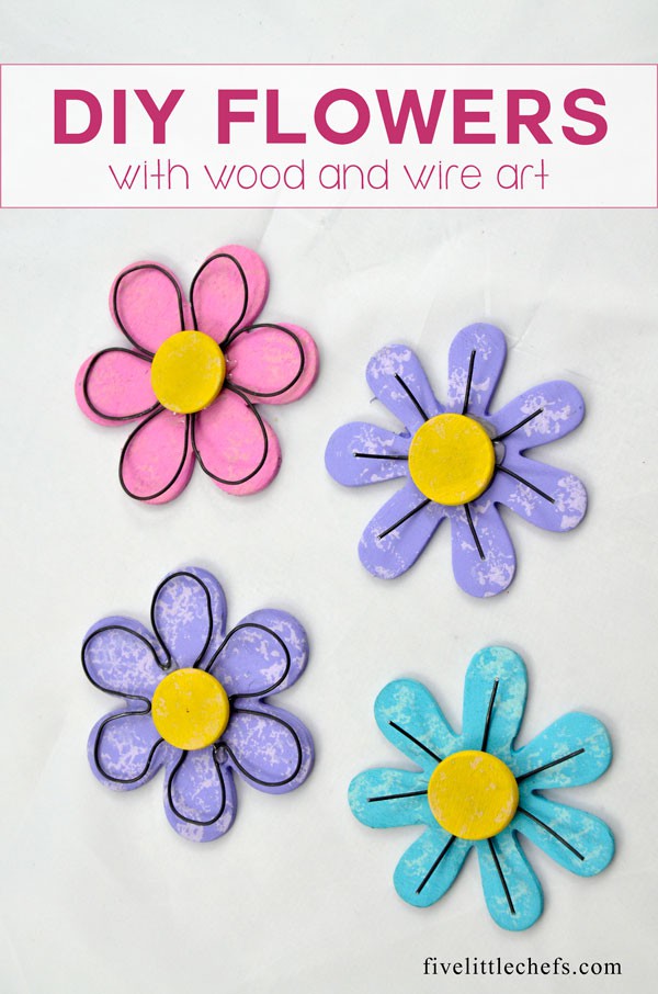 DIY Flowers with Wood and Wire Art is one of those crafts that has multiple uses. Make a magnet, attach it to a frame for diy gifts or many other ideas.