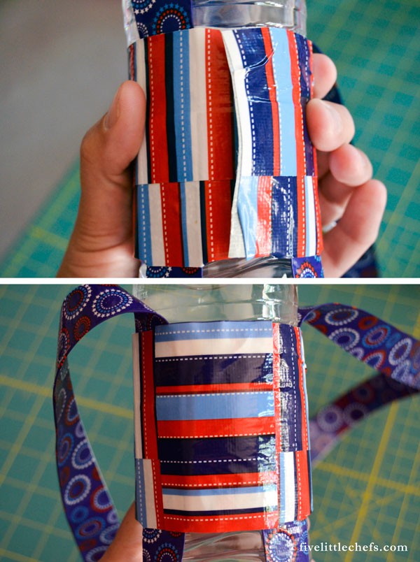 This DIY patriotic duct tape water bottle holder is perfect for 4th of July parades, hikes or any activity that requires you to stay hydrated. Crafts kids can make are great to keep them busy, especially in the summer.