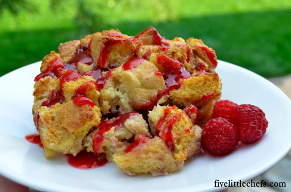 Overnight Raspberry Cream Cheese French Toast Casserole is a breakfast to impress your guests. This recipe is easy and quick. It uses vanilla and fresh berries but frozen can be substituted.