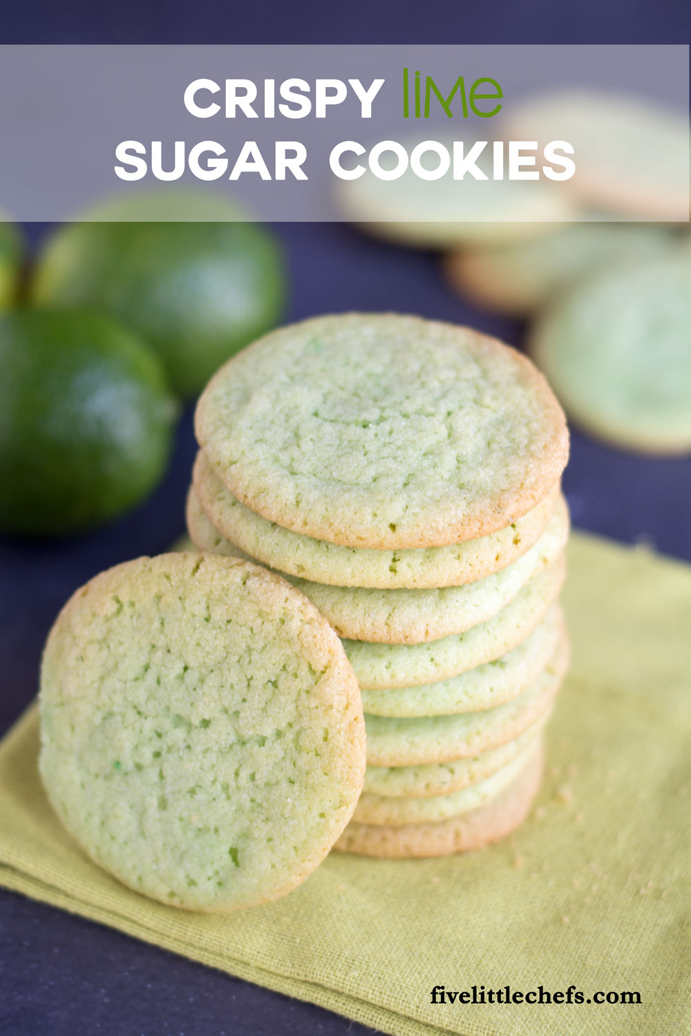Crispy Lime Sugar Cookies are sweet and refreshing. This recipe is a perfect treat for families or parties. Tint them green for St. Patrick's Day.