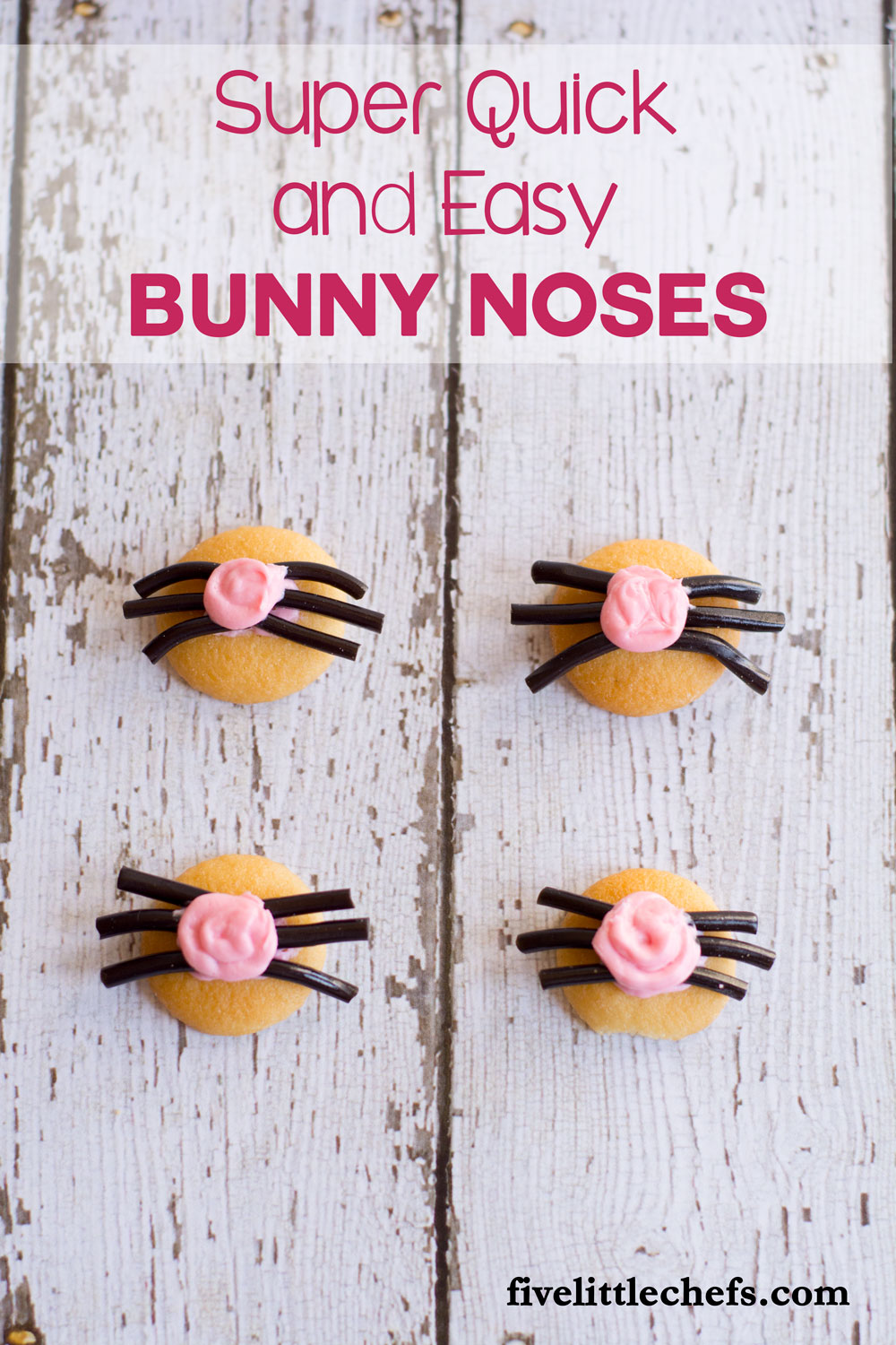 Quick and easy easter bunny noses after school snack.
