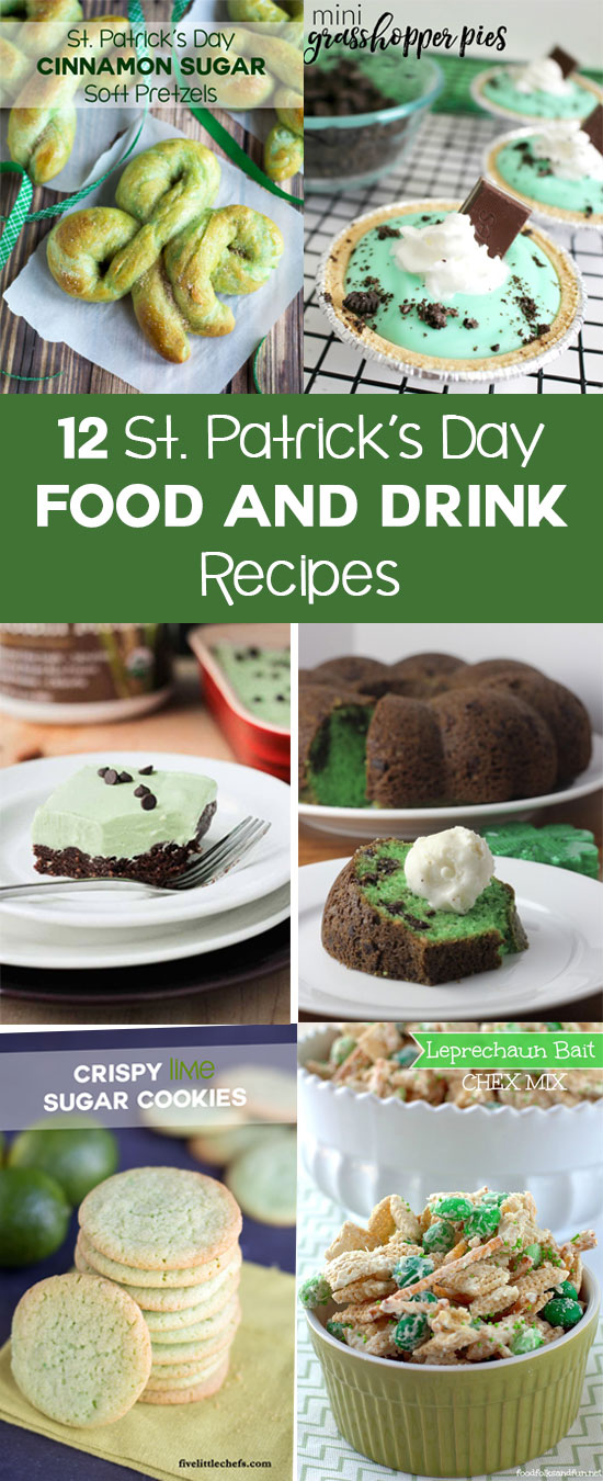 12 great St. Patrick's Day food and drink recipes for kids. These are easy treats for after school or as a dessert after dinner.